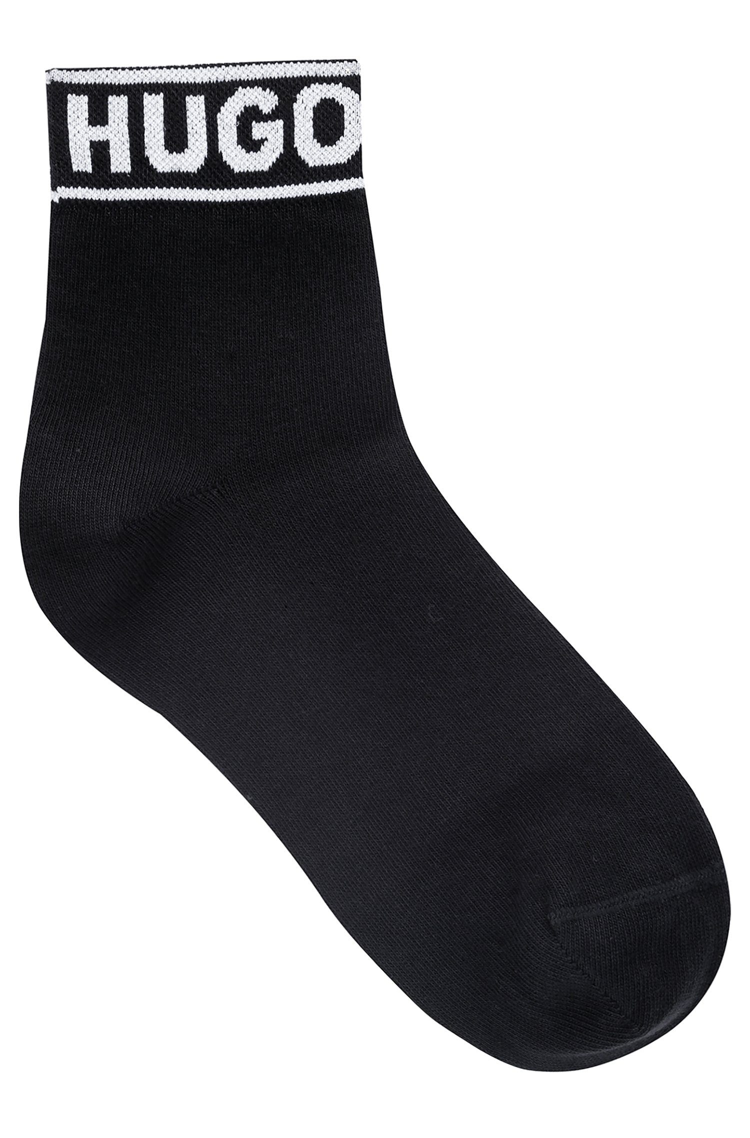 SH (Set, Freizeitsocken W HUGO Black LOGO CC 2P Logobund mit 2-Paar)