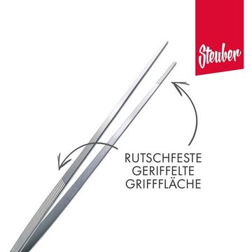 Steuber Grillzange Premium Line, Edelstahl Grillpinzette, präziser Grillwender