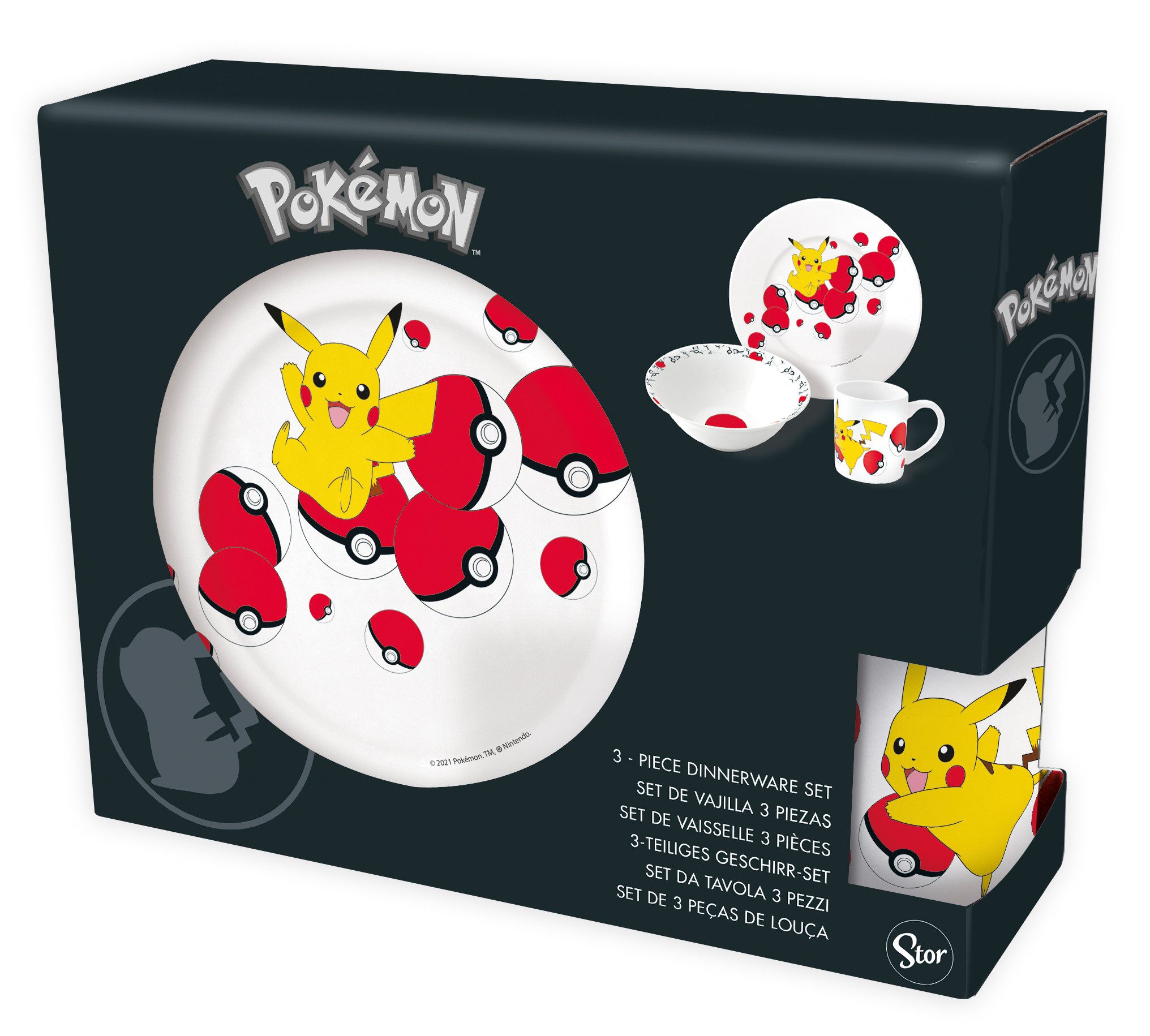 The Pokémon Company Tasse Frühstücksset (Schale, Teller, Tasse) - Pokémon - Pikachu Pokéball (NE