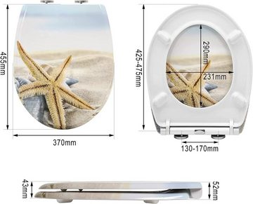 Woltu WC-Sitz (1-St), Softclose mit Absenkautomatik Klodeckel Duroplast