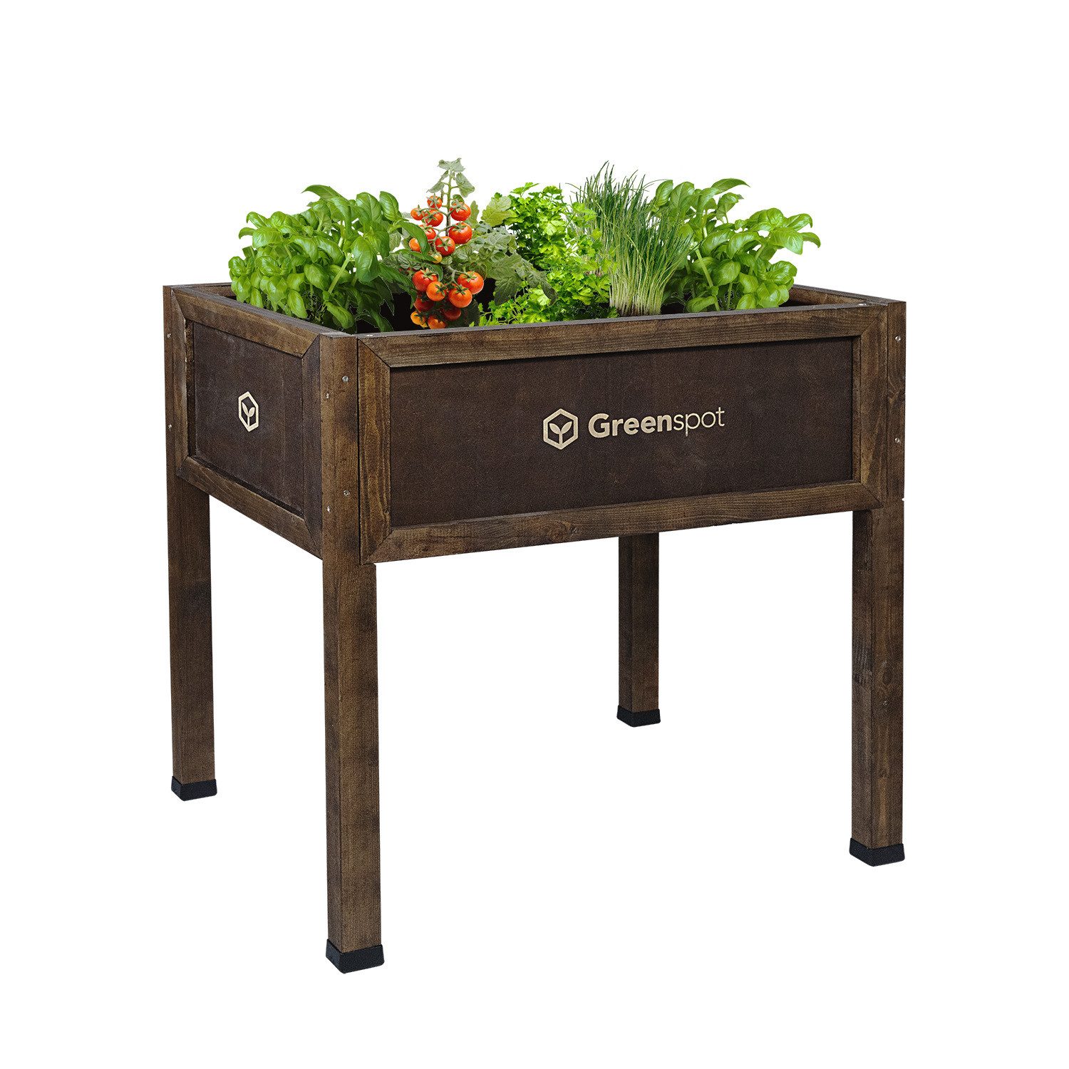 QLS Hochbeet Mini Vintage für Balkon 80x45 cm, aus Holz Kräuterbeet wetterfest mit Vlies
