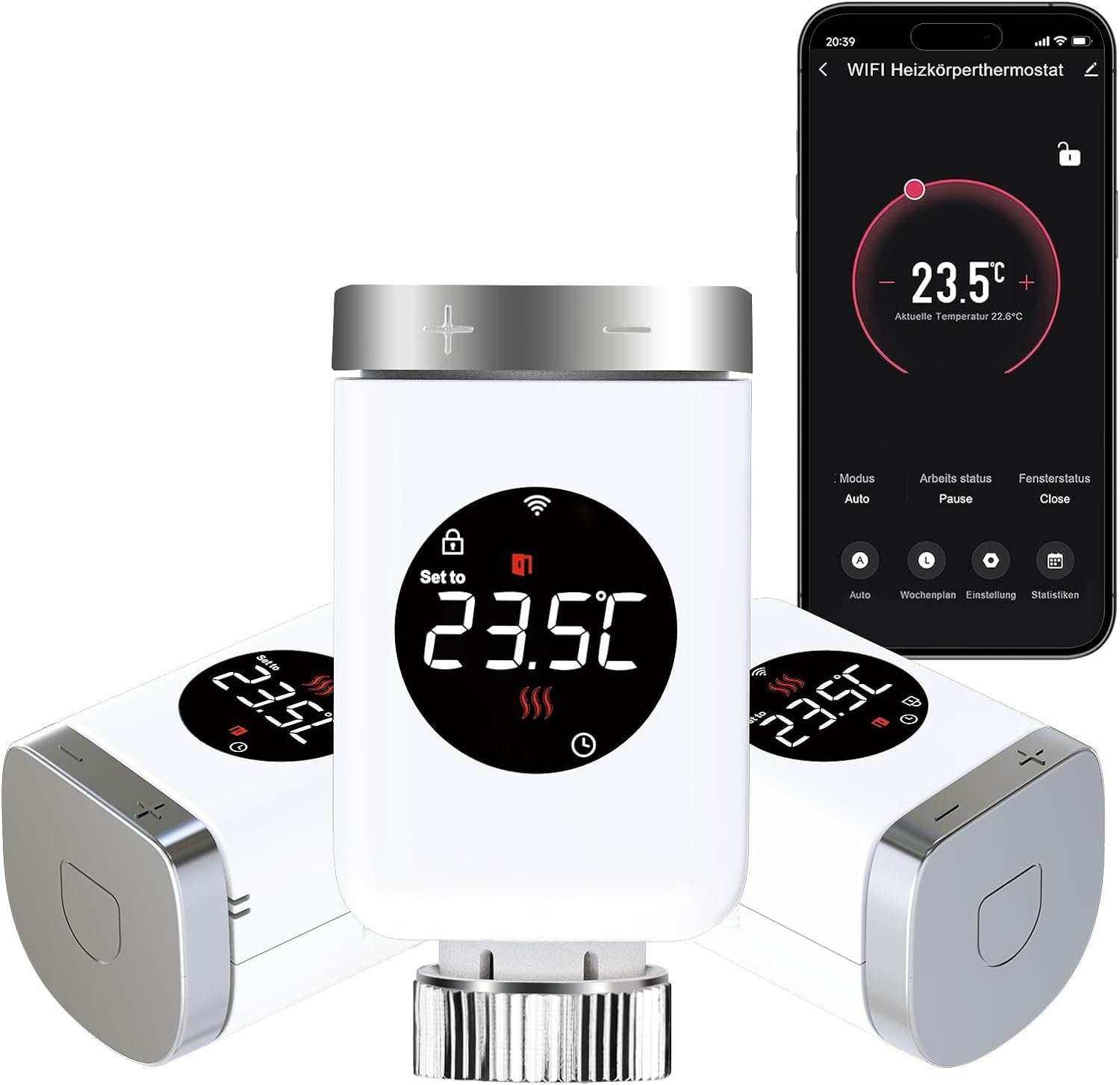 Salcar Heizkörperthermostat Heizkörperthermostat TRV801W Thermostat Heizung günstig online kaufen