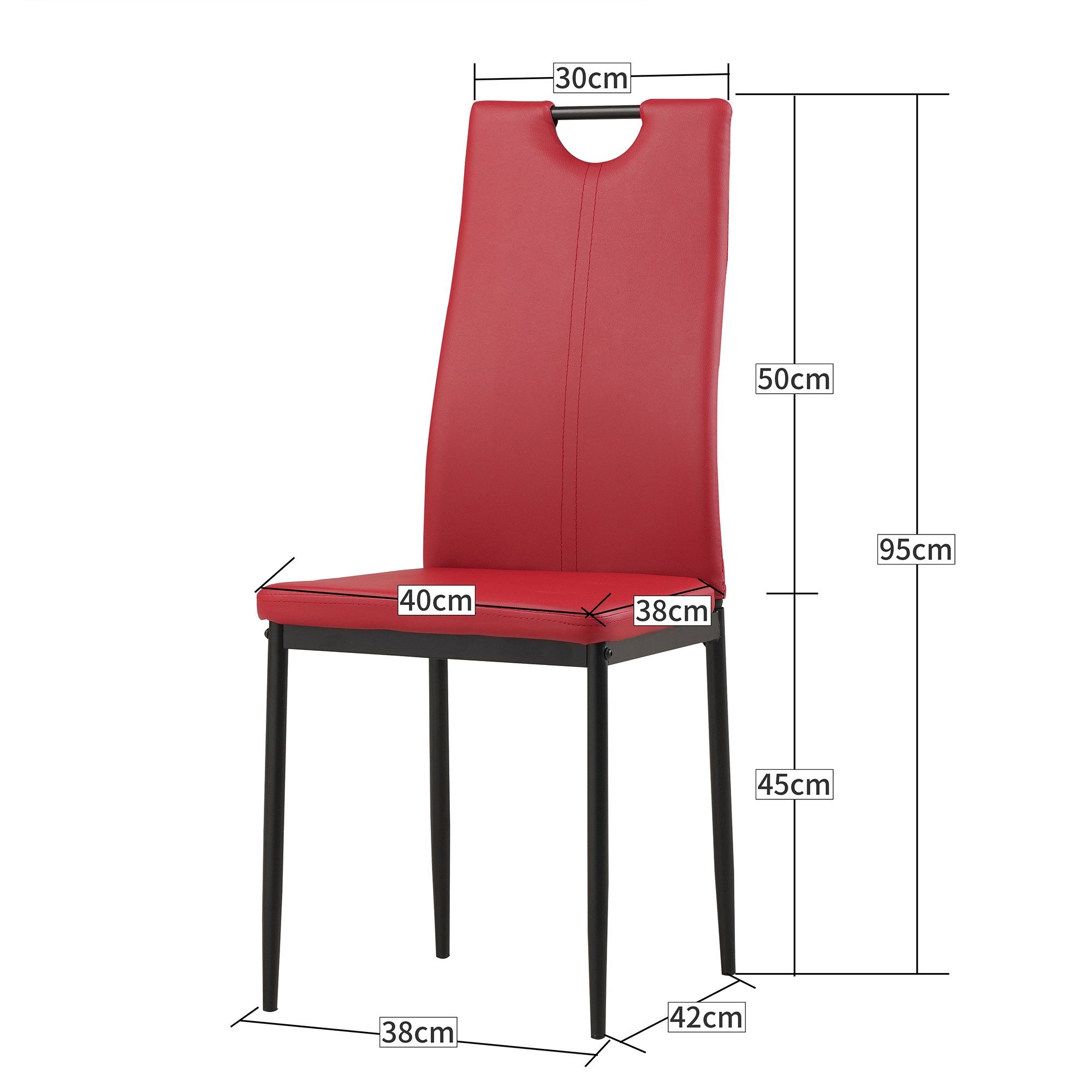 Albatros International Esszimmerstuhl Esszimmer Stühle 4 er Set SALERNO, Stuhl Stühle Esszimmerstühle, Küche (4er Set, Schwarz, Kunstleder Bezug), Küchenstuhl K – Bild 5 von 5