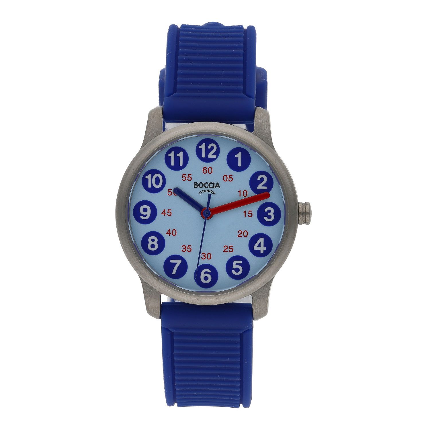 Boccia Quarzuhr Kinderuhr Titan Boccia Blau 3373-06 Silikon, (1-tlg)