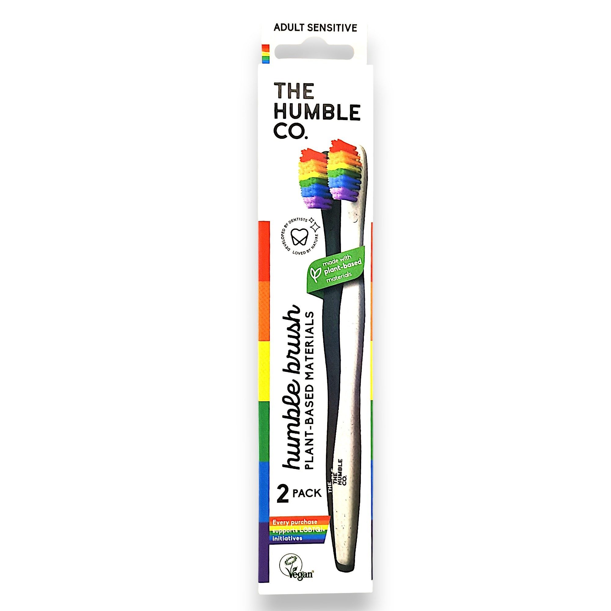 The Humble Co. Zahnbürste Humble Brush Plant-Based Zahnbürste sensitive rainbow 2 Stück