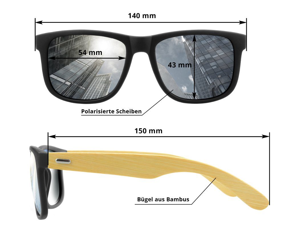 UrbanSky Sonnenbrille Raymond (2er-Pack, Sonnenbrillen-Set mit Einstecketuis) Doppelpack - polarisiert