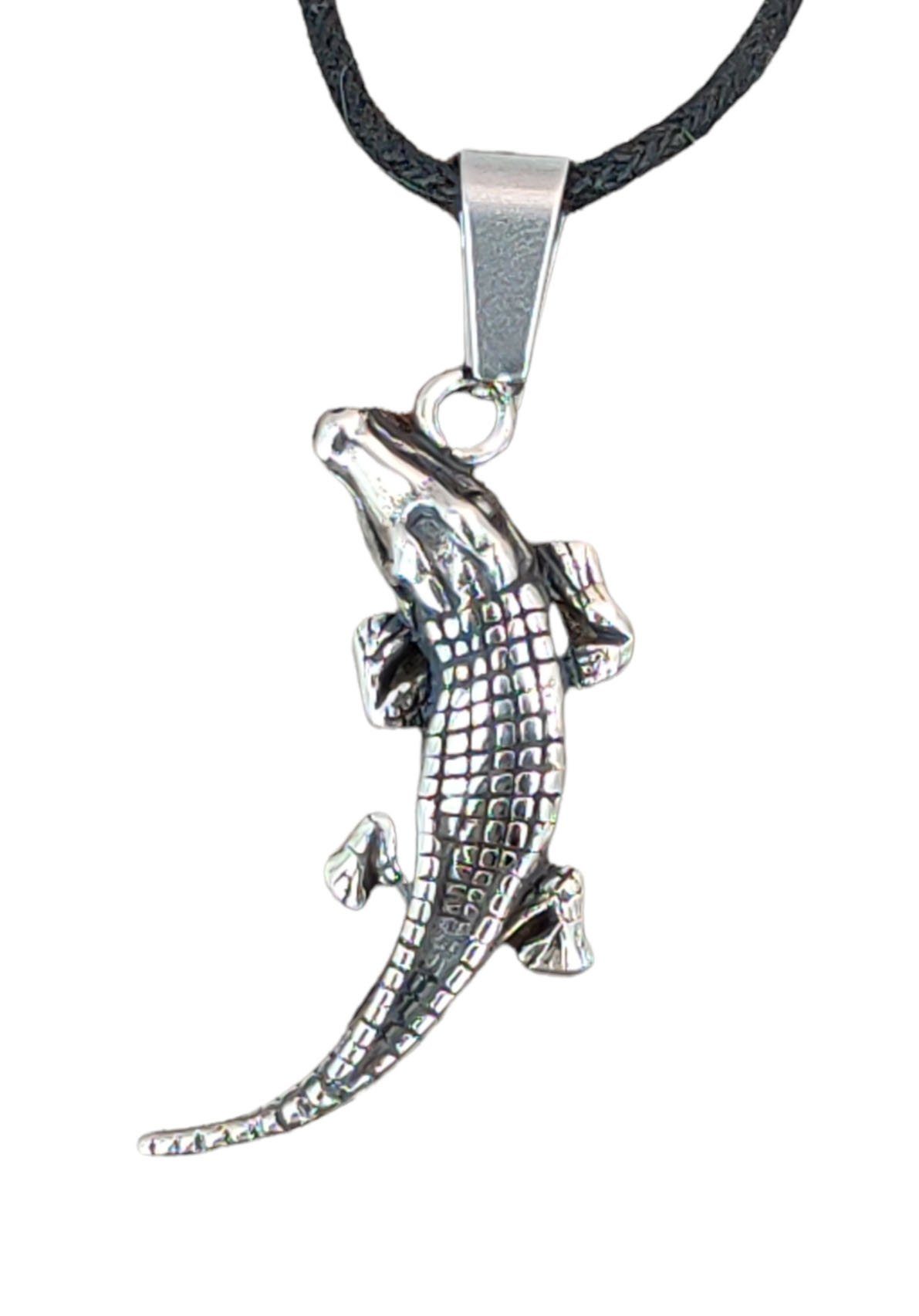 Kettenanhänger Krokodil Edelstahl Alligator Echse Reptil