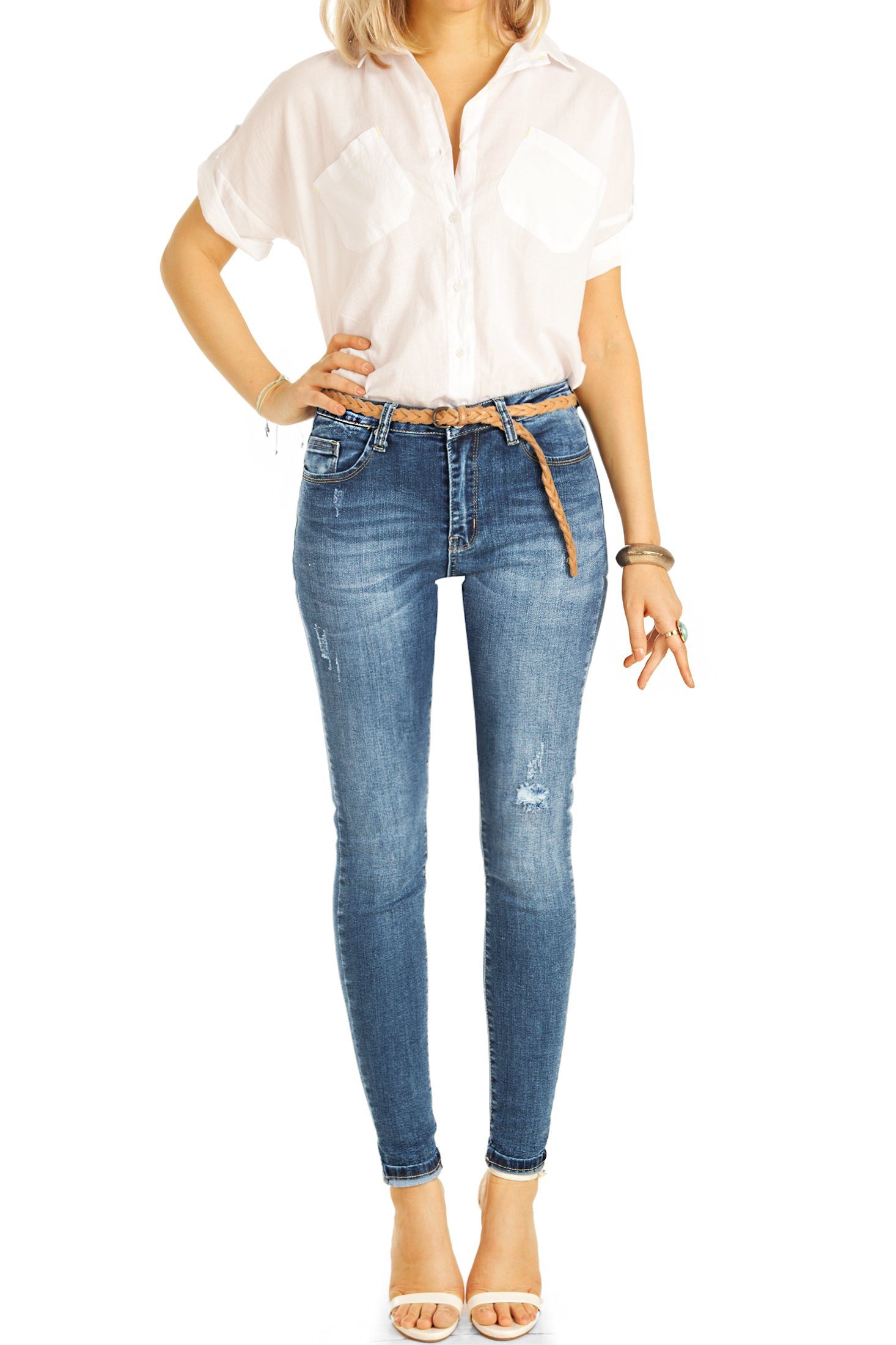 be styled Röhrenjeans Stretchjeans Hose enge Röhrenjeans high waist Hose - günstig online kaufen
