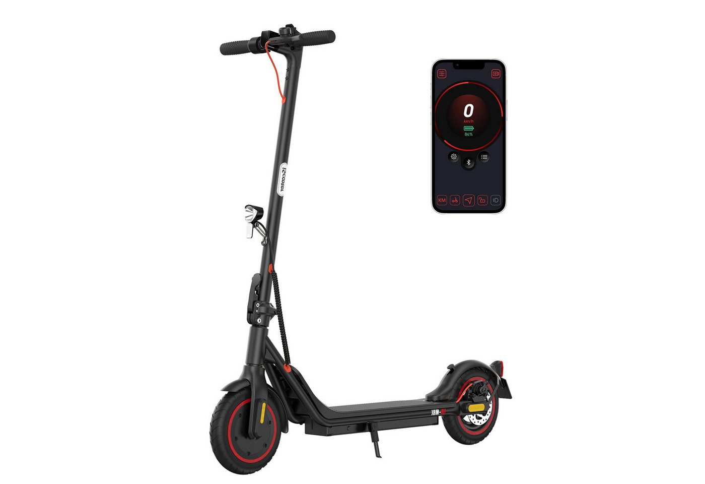 iscooter E-Scooter mit Straßenzulassung 10 Zoll Luftreifen,500W, (1 tlg), 20km/h,Mit 13 kg extrem leicht