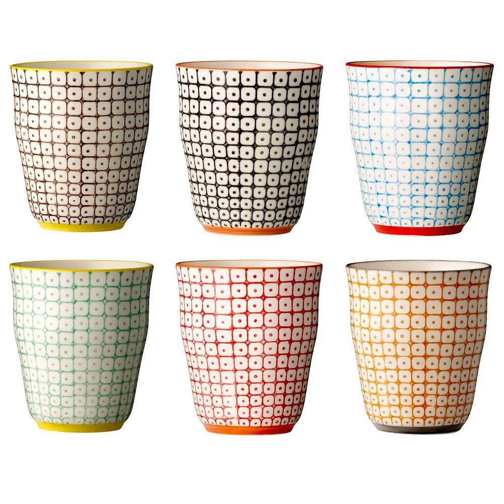 Becher Bloomingville Carla Tasse Rot Steingut 6er Set