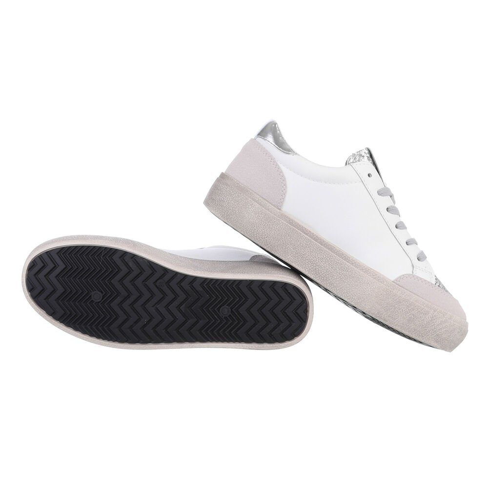 Ital-Design Damen Low-Top Freizeit Sneaker Flach Sneakers Low in Weiß günstig online kaufen