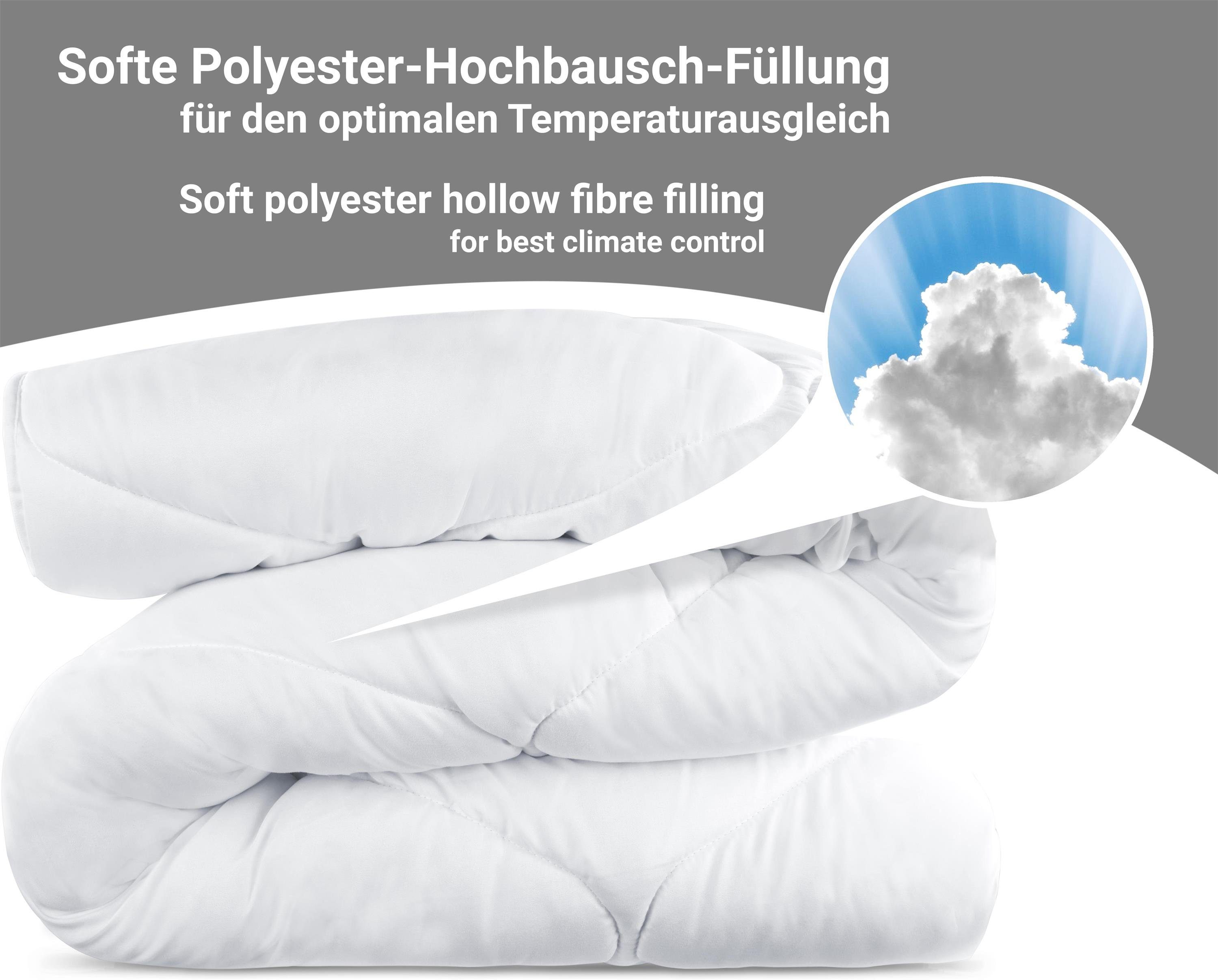 Aspero Einziehdecke Ganzjahresdecke CAEN, Füllung: Polyester, Steppdecke für das ganze Jahr