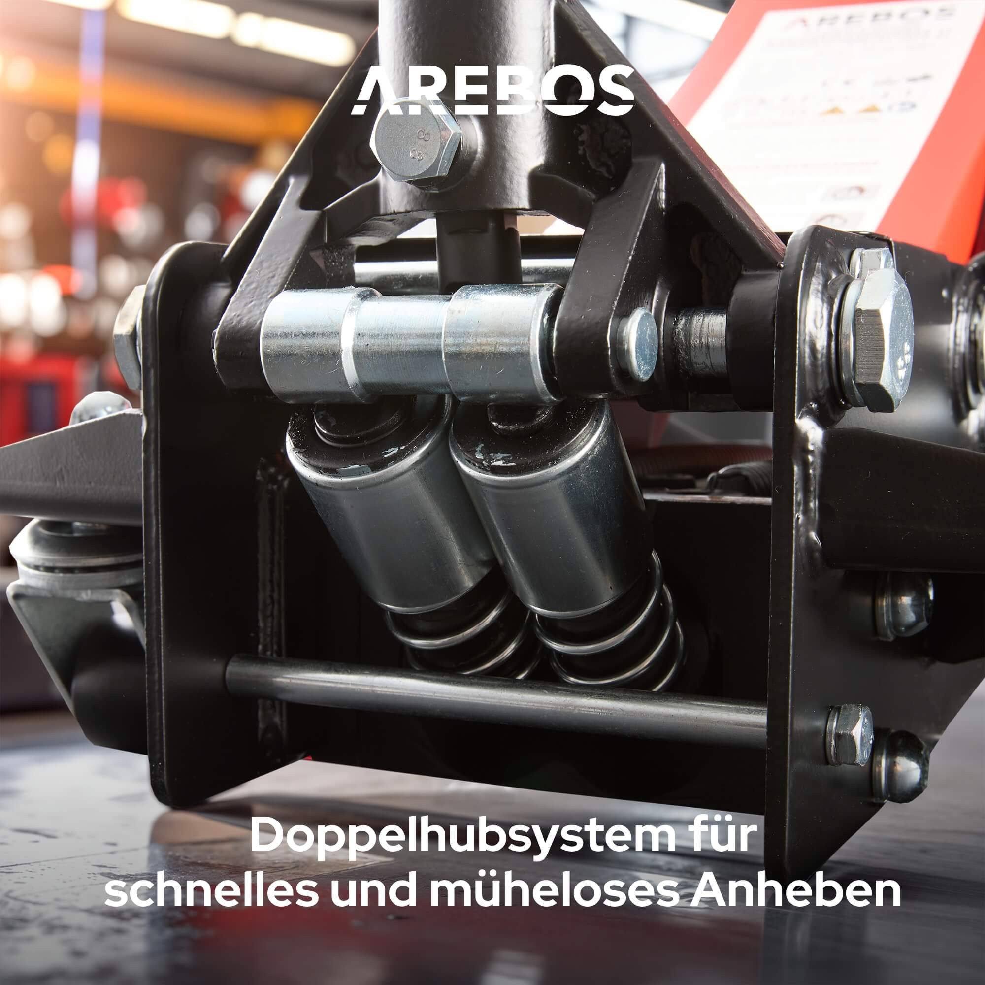 Arebos Rangierwagenheber 3T flach max. Hubhöhe 85-500 mm Hydraulikheber 3x Gummiauflage, max. Hubhöhe: 50,5 cm – Bild 4 von 5