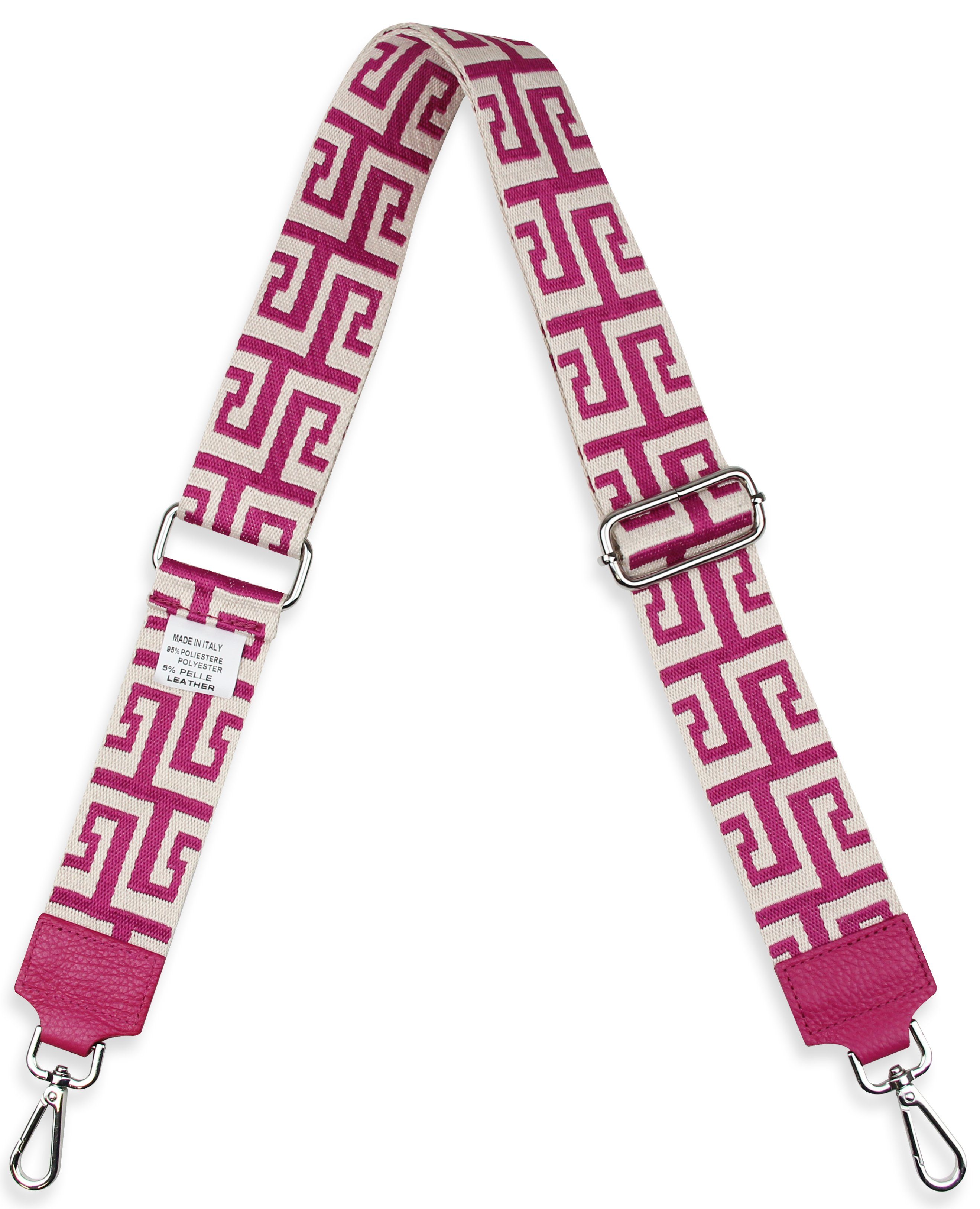 Frentree Schulterriemen MADE IN ITALY, 5cm breiter Schultergurt für Taschen, verstellbarer Gurt, Muster: W