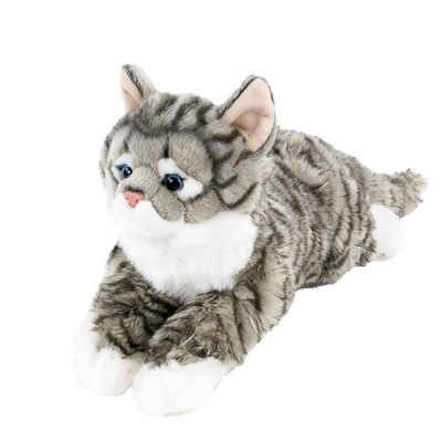 Uni-Toys Kuscheltier Kuscheltier Katze liegend grau 40 cm Plüschkatze Uni-Toys