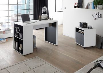 MCA furniture Schreibtisch Tadeo, weiß matt mit 4 offenen Fächer, Breite 119 cm