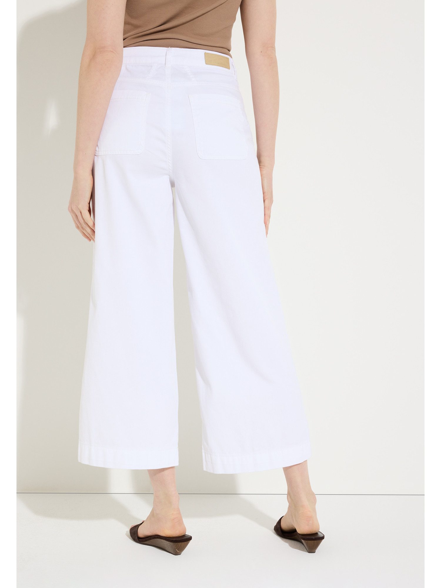 MORE&MORE Stoffhose verkürzte, weite Baumwoll-Stretch-Hose