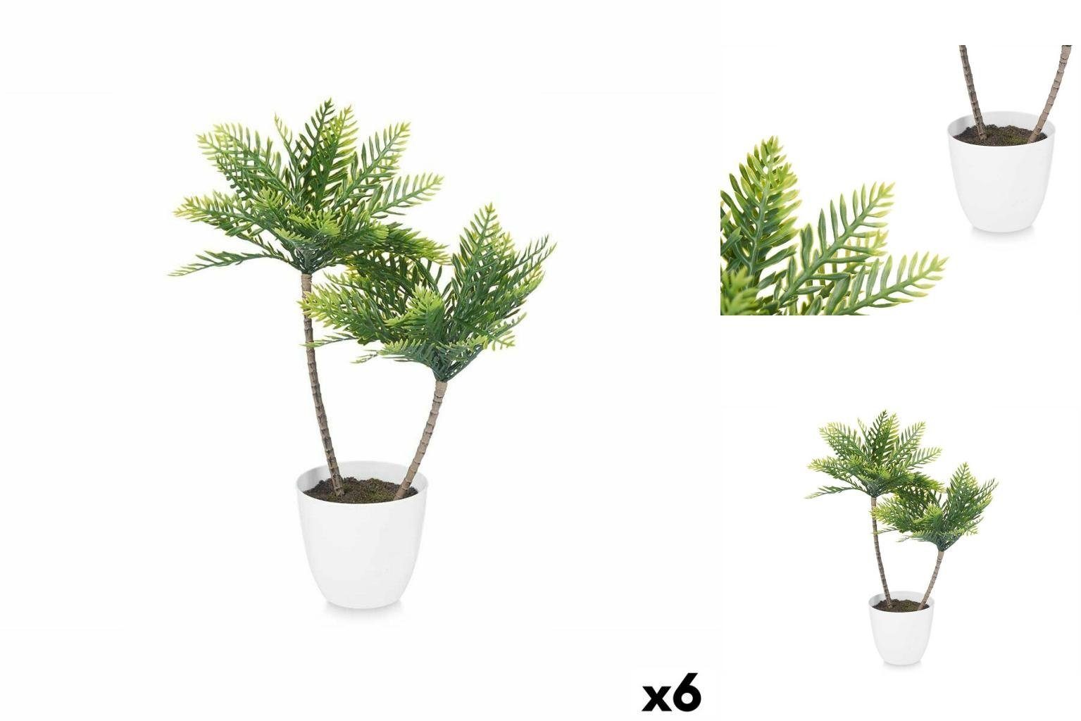 Künstliche Zimmerpflanze Dekorationspflanze Palme Kunststoff 36 x 55,5 x 24 cm 6x Künstliche Pf, Ibergarden, Höhe 16 cm