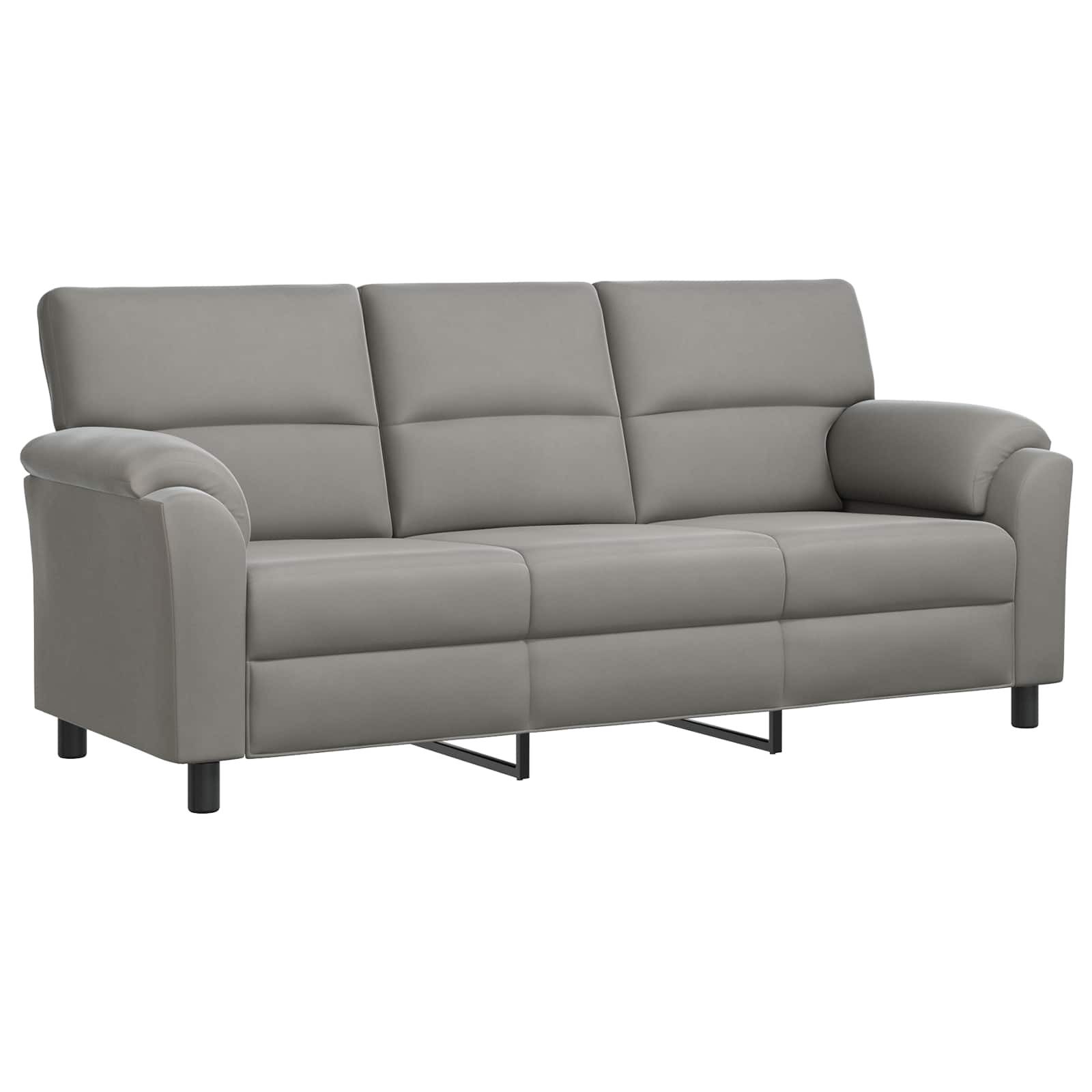 vidaXL Sofa 214 x 85 x 93 cm Sofa Hellgrau 214x85x93 cm Samt, 1 Teile