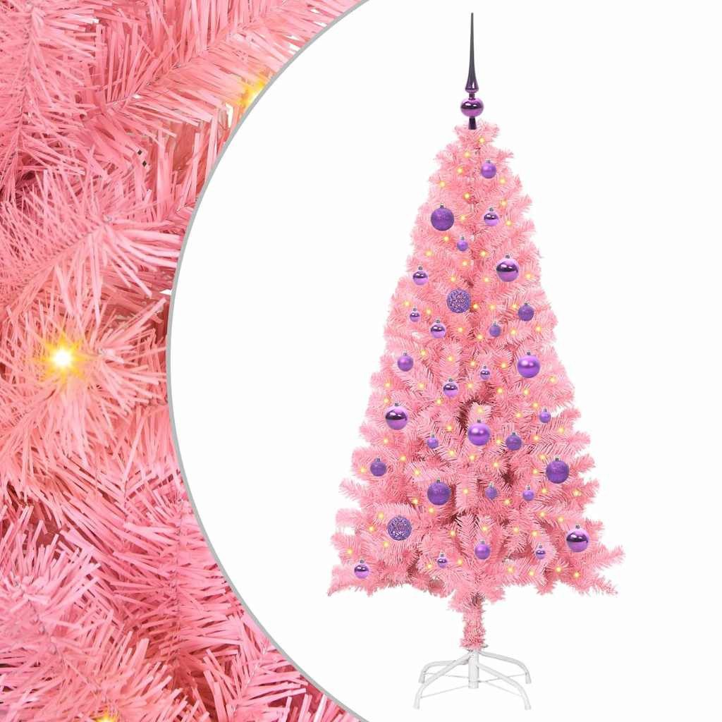 vidaXL Künstlicher Weihnachtsbaum Weihnachtsbaum Rosa 150 cm PVC