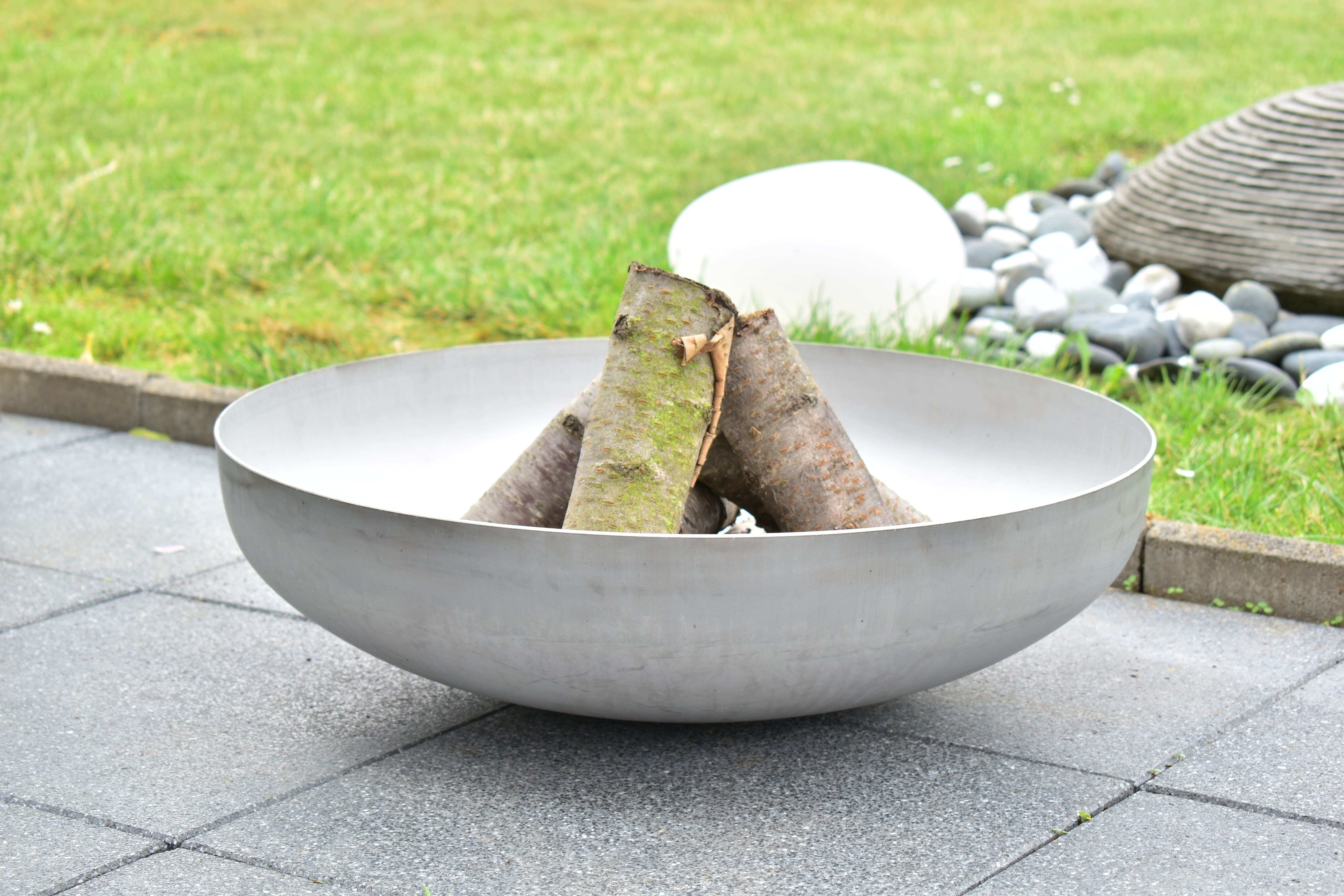 Stahlkunst Feuerschale Edelstahl Feuerschale Basic, (deutsche Wertarbeit), aus hochwertigem 3 mm V2A Edelstahl