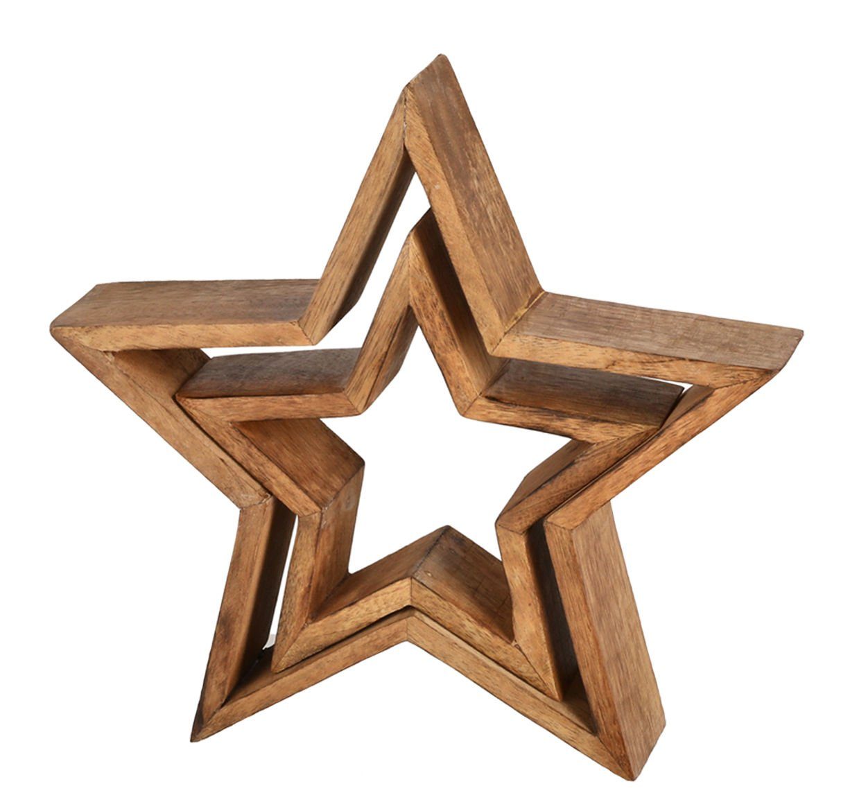 Spetebo Dekostern Mango Holz Stern 2er Set - 30 / 20 cm, 3 St., Weihnachten günstig online kaufen