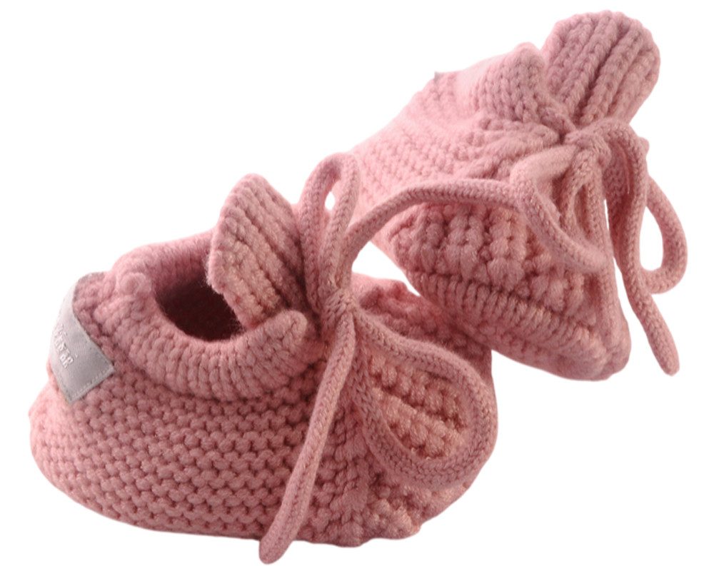 La Bortini Füßlinge Baby Strickschuhe Socken 3-6Mon Stricksocken Erstlingssocken für Neugeborene, altrosa, Erstlingsschuhe, warme Füßlinge
