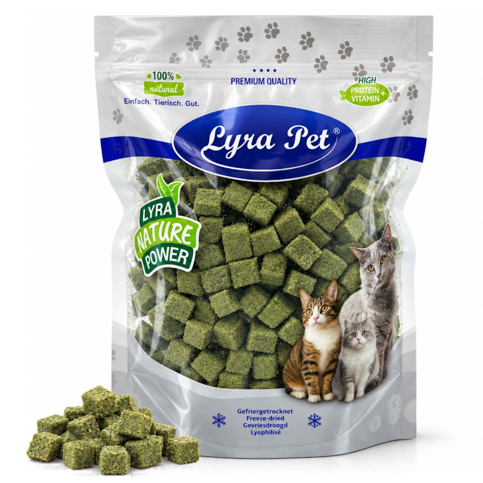 Lyra Pet 200 g Lyra Pet® Katzengraswürfel gefriergetrocknet Huhn, Snack für: Katze