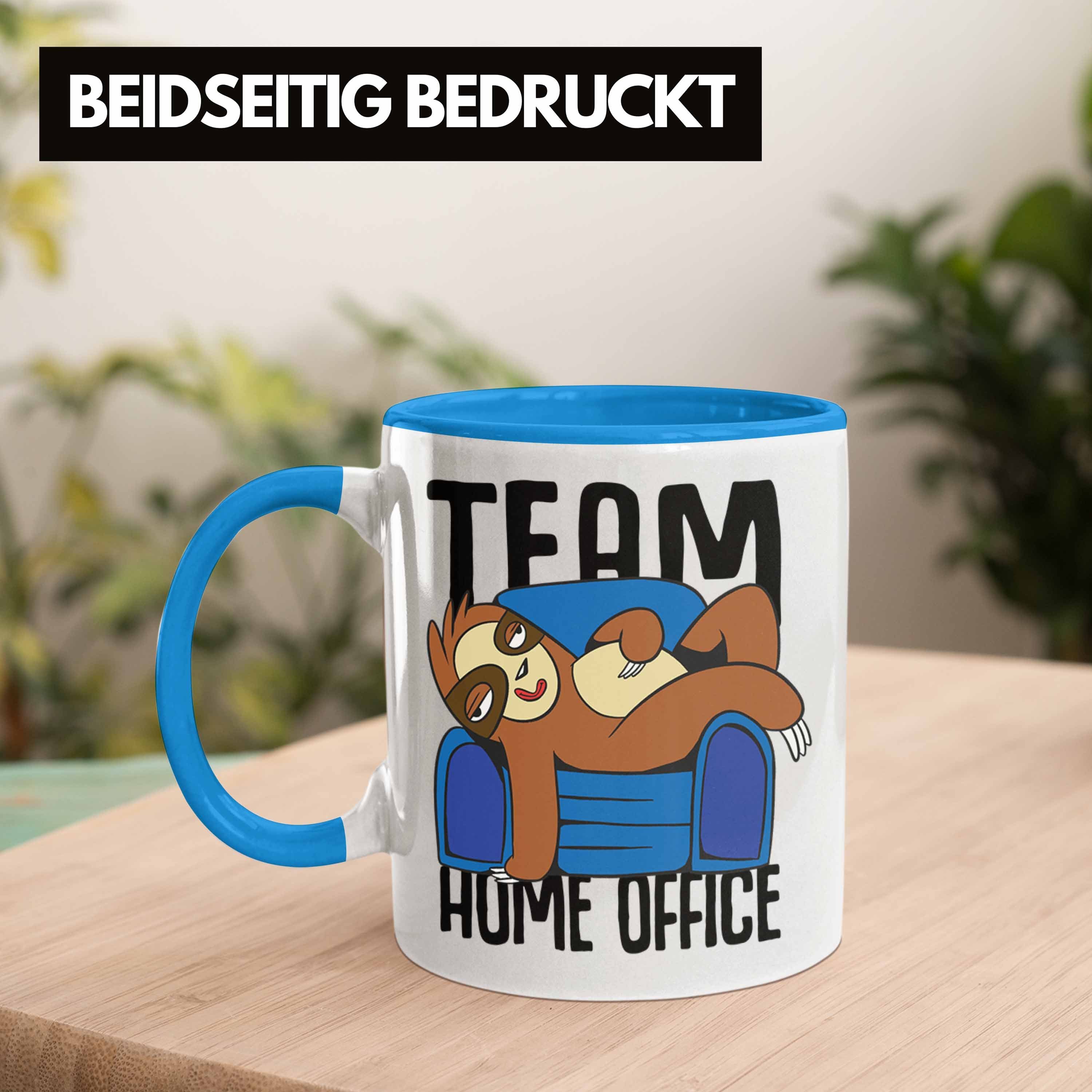 Geschenk Geschenkidee Home Tasse Blau Homeoffice Team Trendation Office im - Trendation Gadget Tasse Kollegin