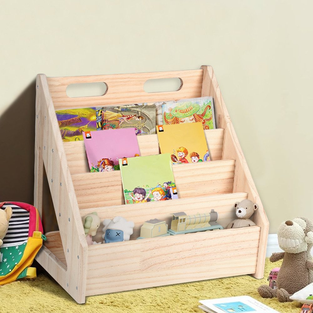 JEOBEST Bücherregal Kinder Bücherregal, 5-stöckiges Kinderregal für Kinder Holz, Premium Kiefernholz, Regal für Spielzeug und Bücher – Bild 5 von 5
