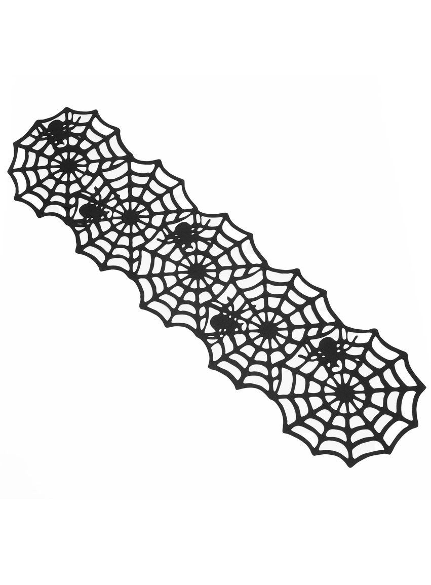 CHAKS Tischdecke Spinnweben Tischläufer - Halloween Deko Indoor, Kleine Stoffdecke als Halloween-Tischdeko