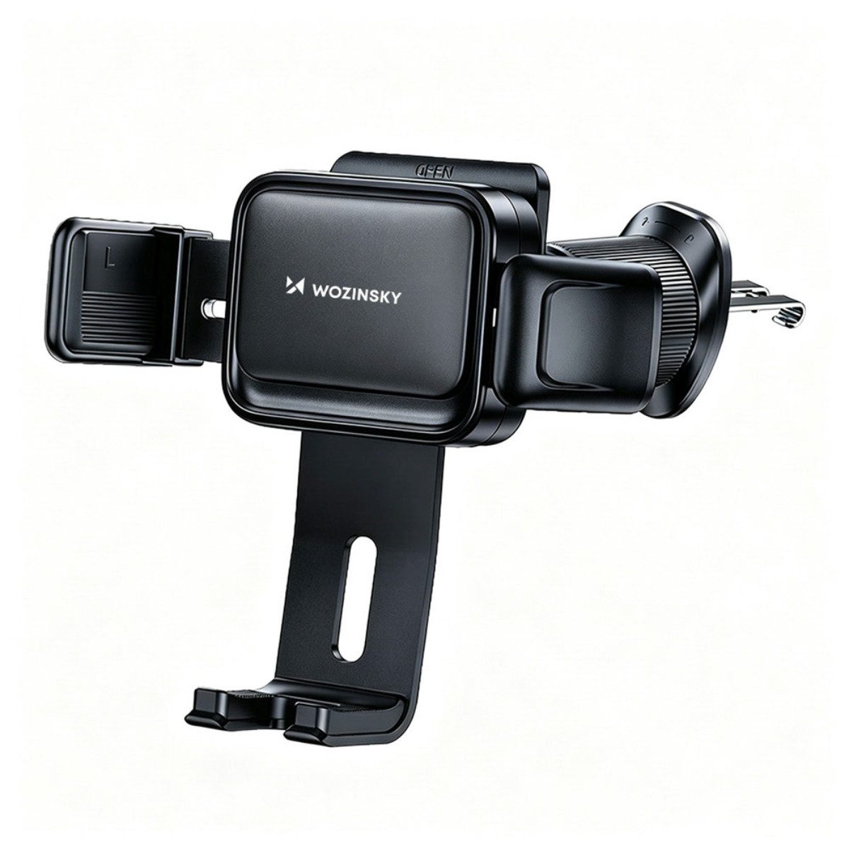 Wozinsky Handy-Halterung WUS-M1, (bis 6,9 Zoll, Einzelartikel, Kfz-Smartphonehalterung für Lüftungsgitter, 360° drehbar, Metallklemme, Einhandbedienung, 4,7–6,9 Zoll)