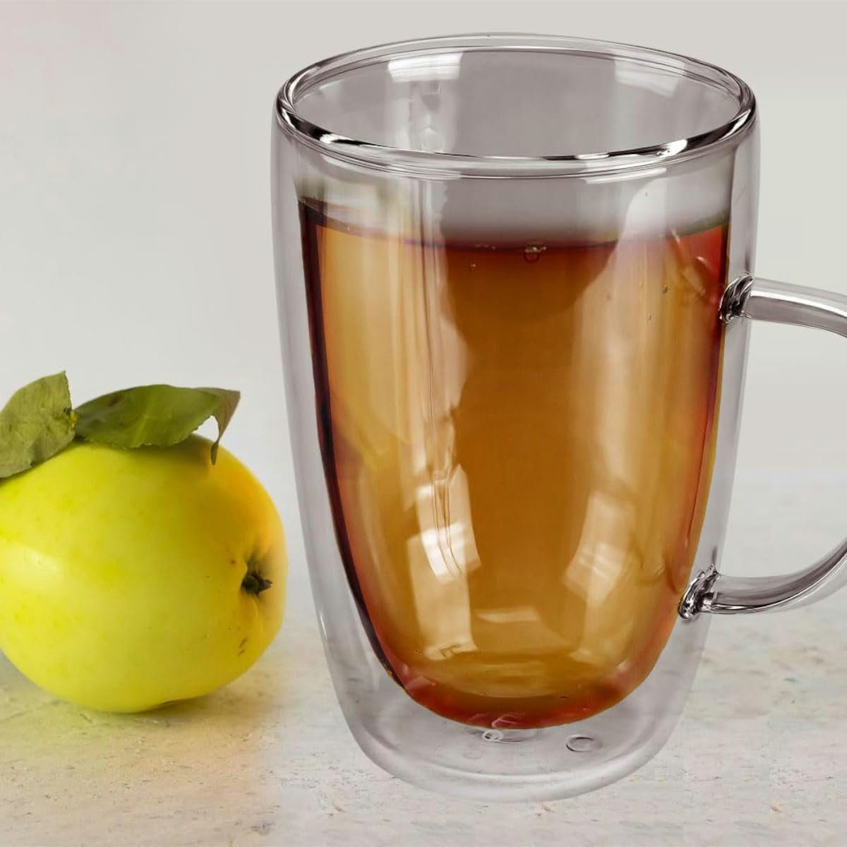 Dimono Tasse Doppelwandiges Trinkglas mit Longdrink- Wasser- Cocktailgläser Griff ml, 300 & Borosilikatglas