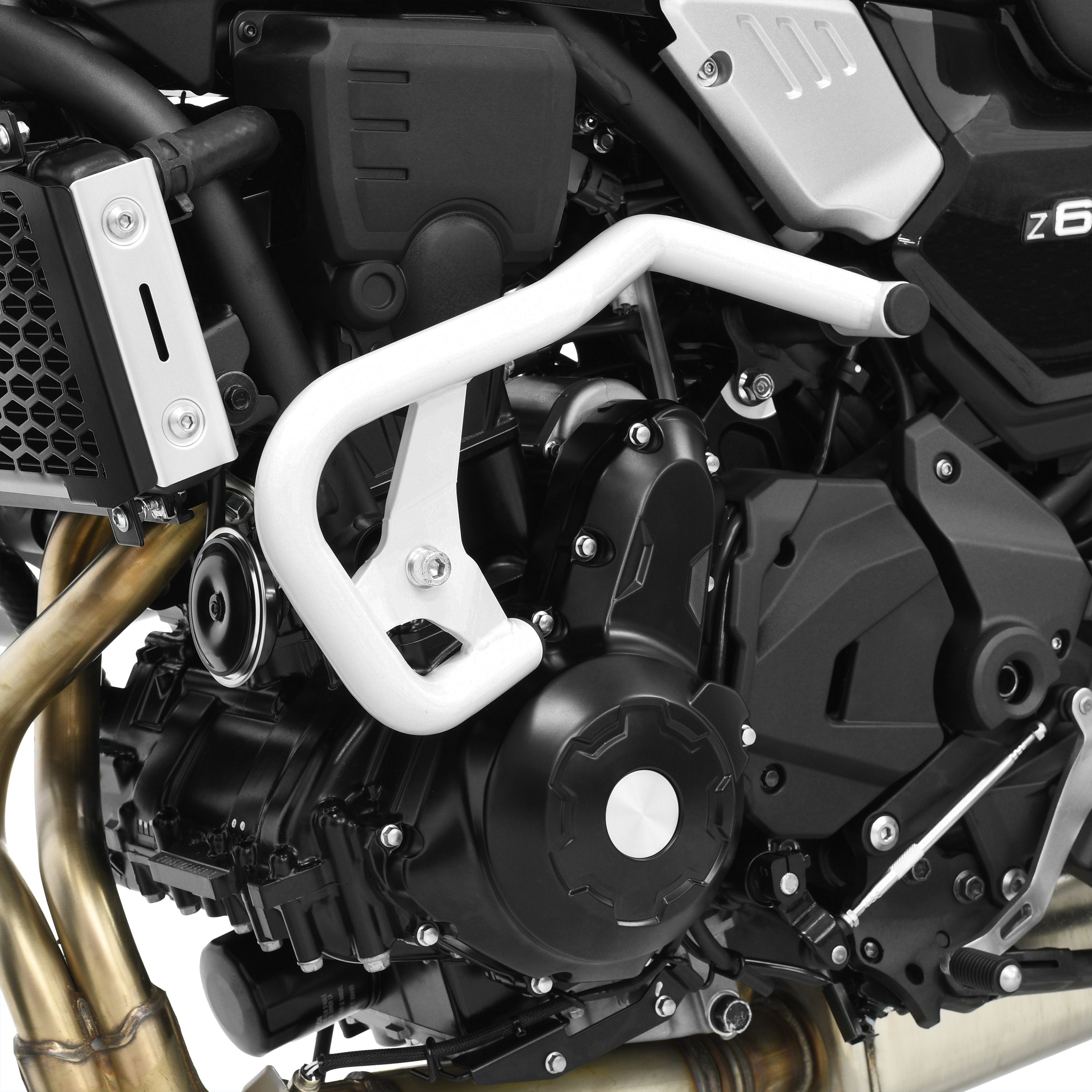 ZIEGER Motor-Schutzhülle Sturzbügel Sturzschutz Schutzbügel kompatibel mit Kawasaki Z650RS weiß