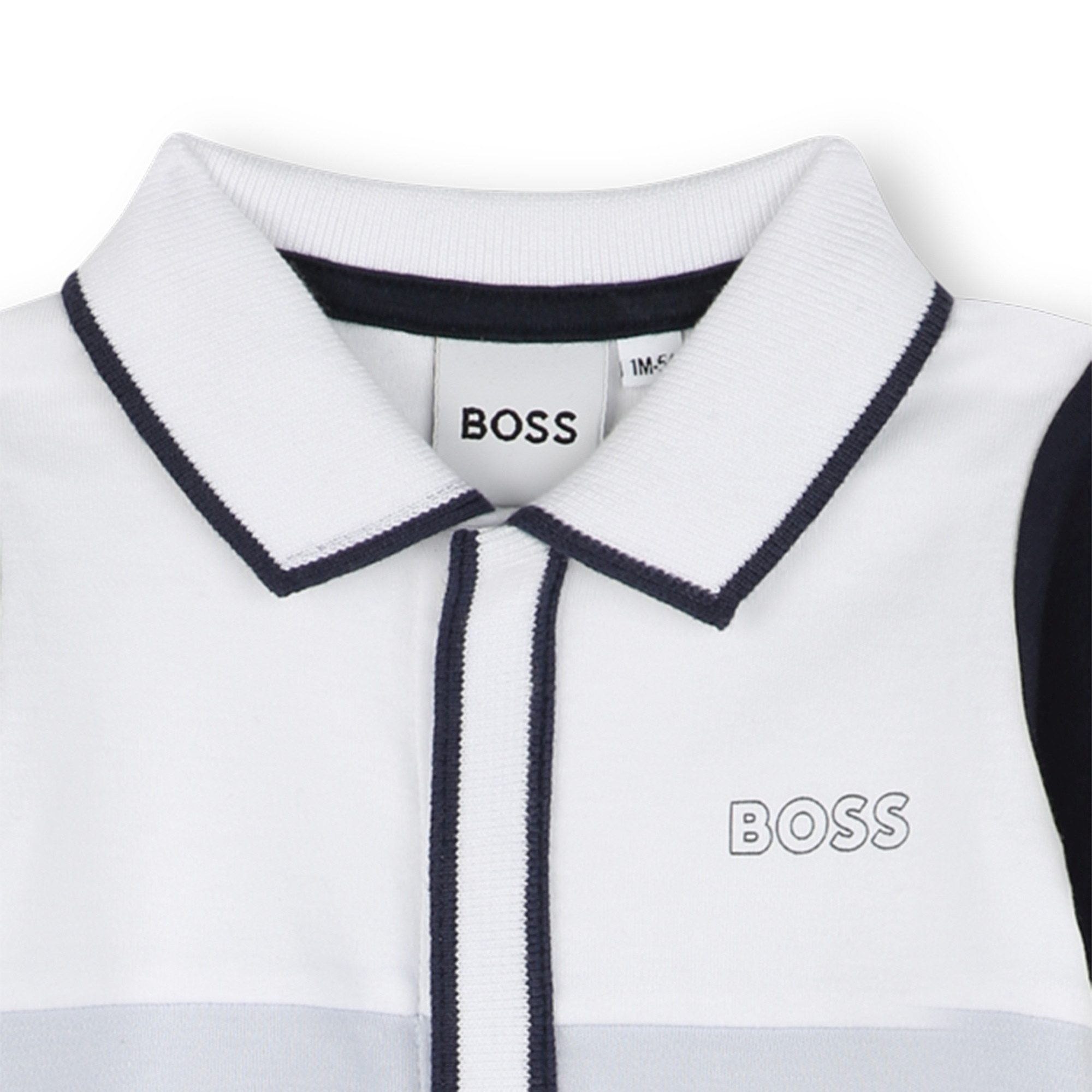 Boss Kidswear Strampler BOSS Kidswear Strampler in himmelblau und weiß mit Polokragen