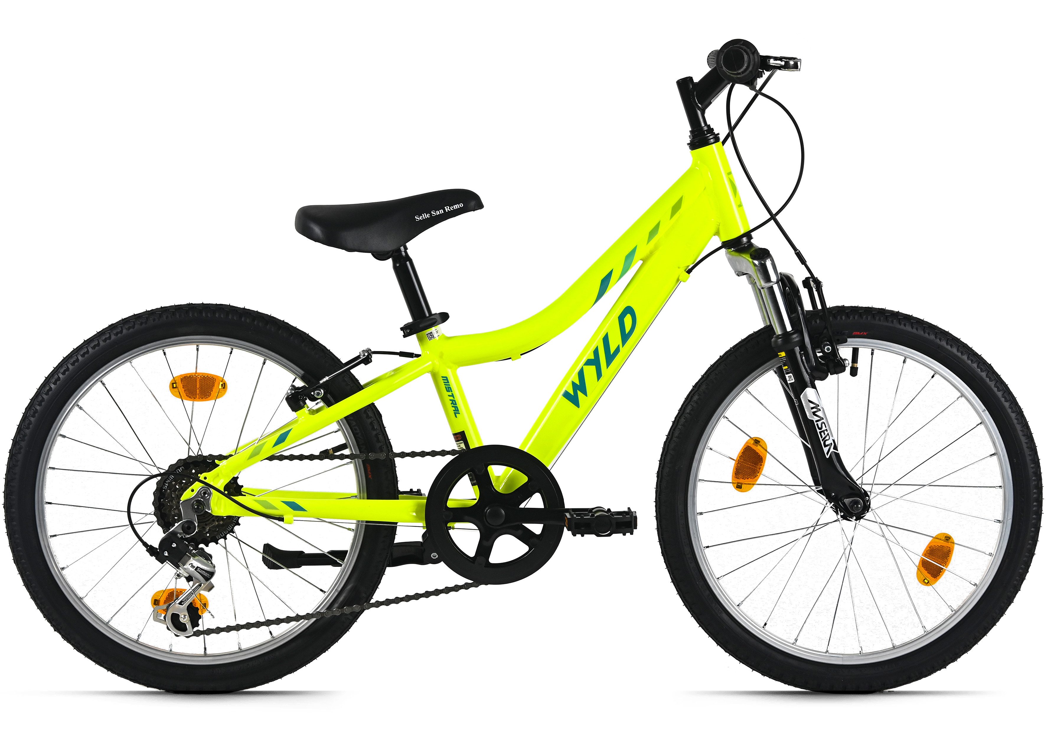 Dacapo Kinderfahrrad 20" Mistral Gelb 6 Gänge RH 27 cm - Ab 6 Jahre, 6 Gang, Kettenschaltung
