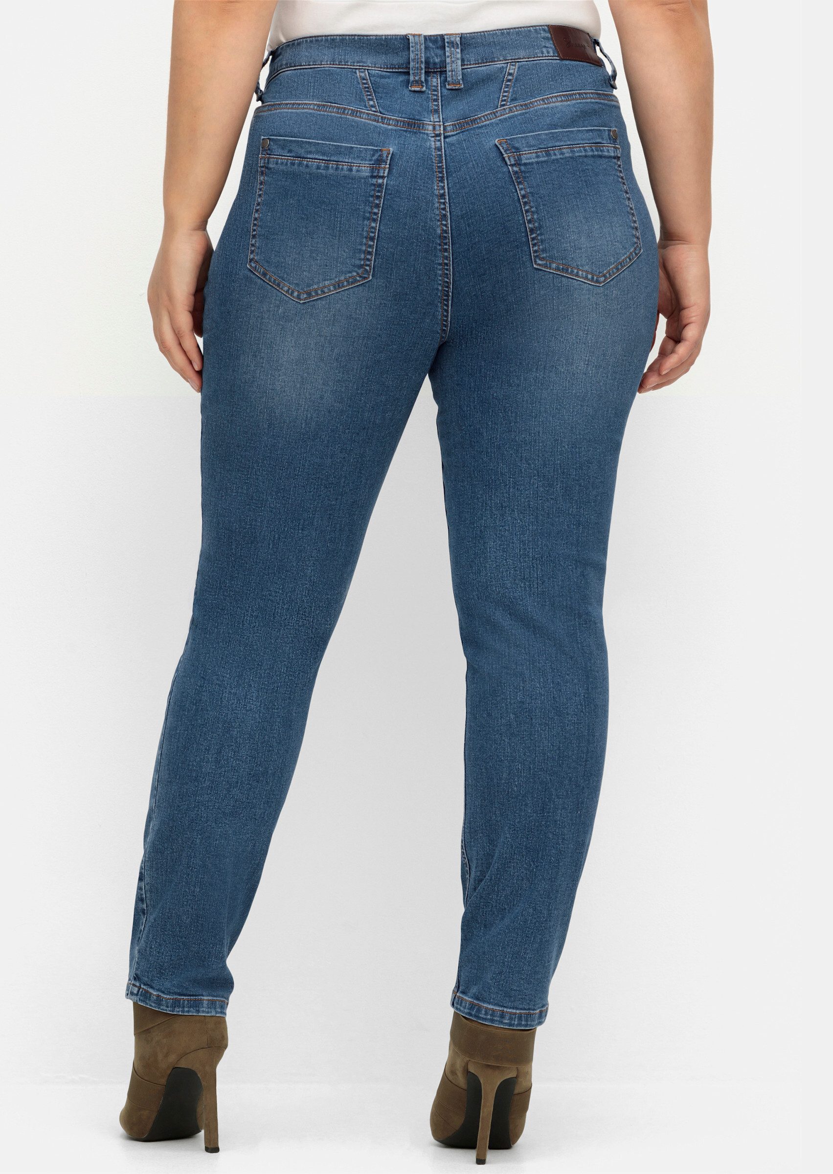 Sheego Bequeme Jeans Stretch-Jeans normal PIA, aus elastischem Denim