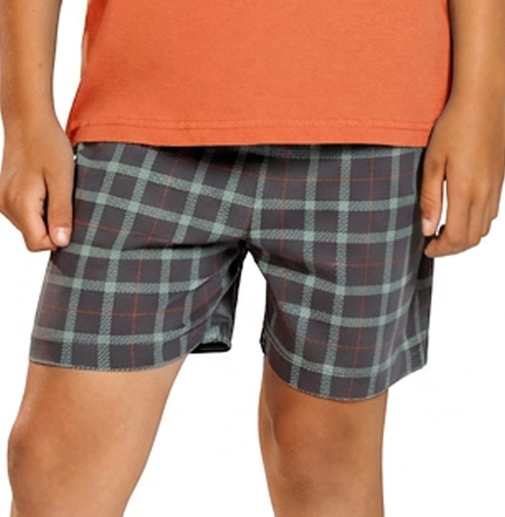 Comte Schlafanzug Comte Kids (Set, 2 tlg., 2-teilig) Jungen Pyjama Shorty Kurzarm Baumwolle Karomuster
