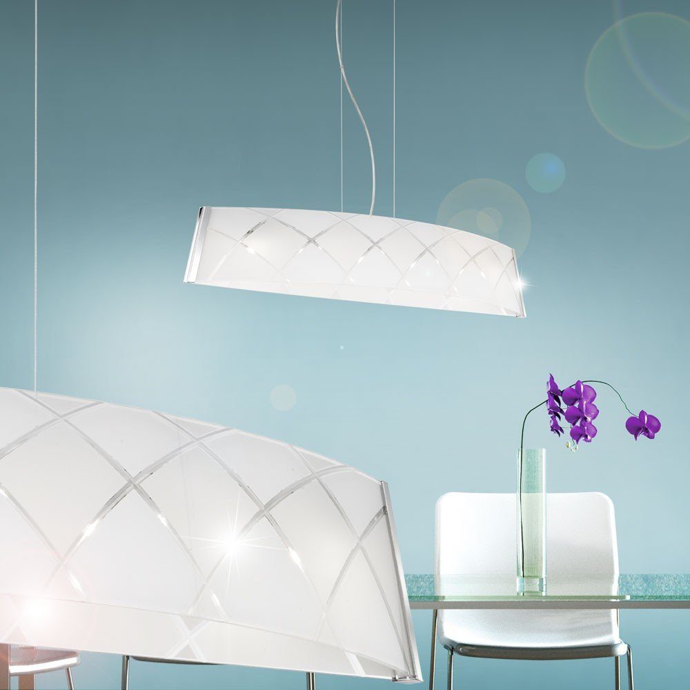Pendelleuchte, Chrom Lampe nicht Vivinia Leuchtmittel Design Glas inklusive, Pendel etc-shop gemustert Leuchte Decken LED