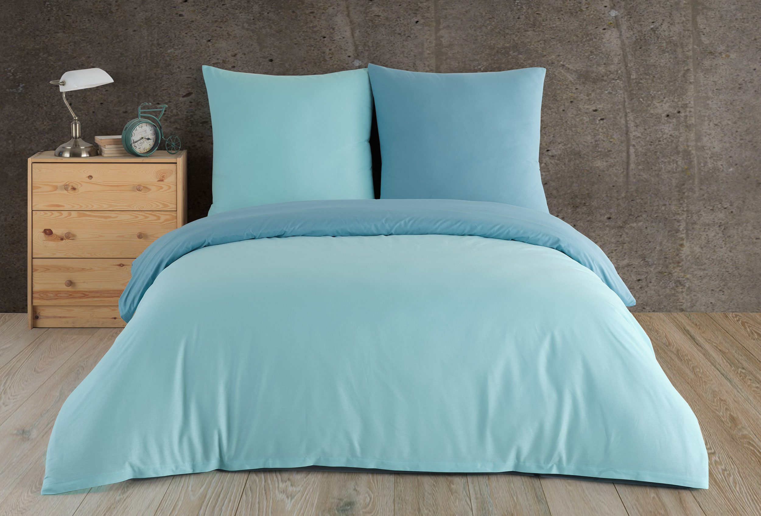 Buymax Постельное белье Wendebettwäsche, Renforcé, 2 teilig, Premium 100% Baumwolle Bettbezug-Set 135x200 cm mit Reißverschluss