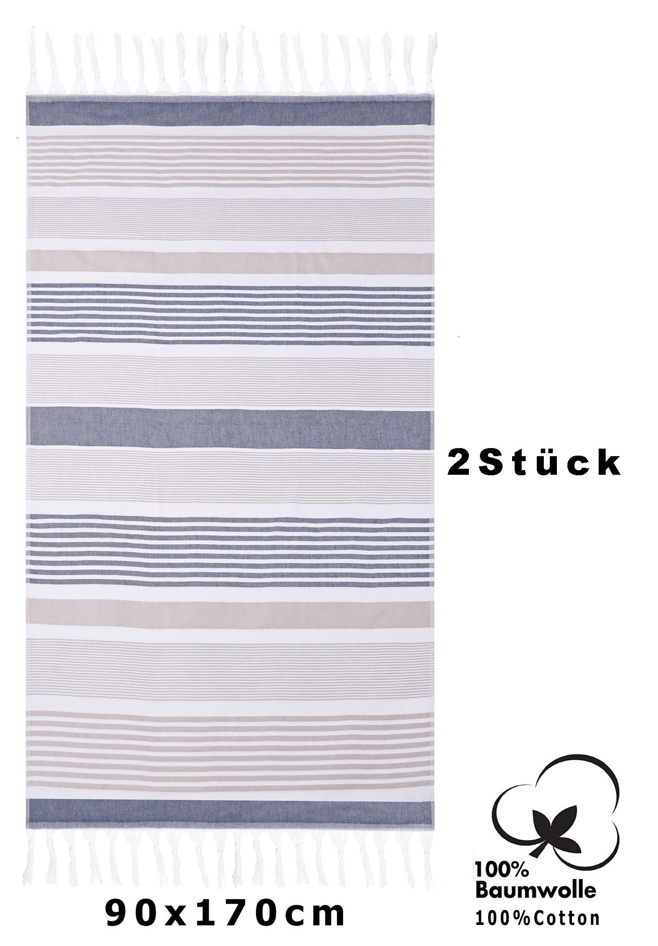 Betz Badetuch Hamamtuch 1 Stück 90 x 170 cm Badetuch Strandtuch Saunahandtu günstig online kaufen