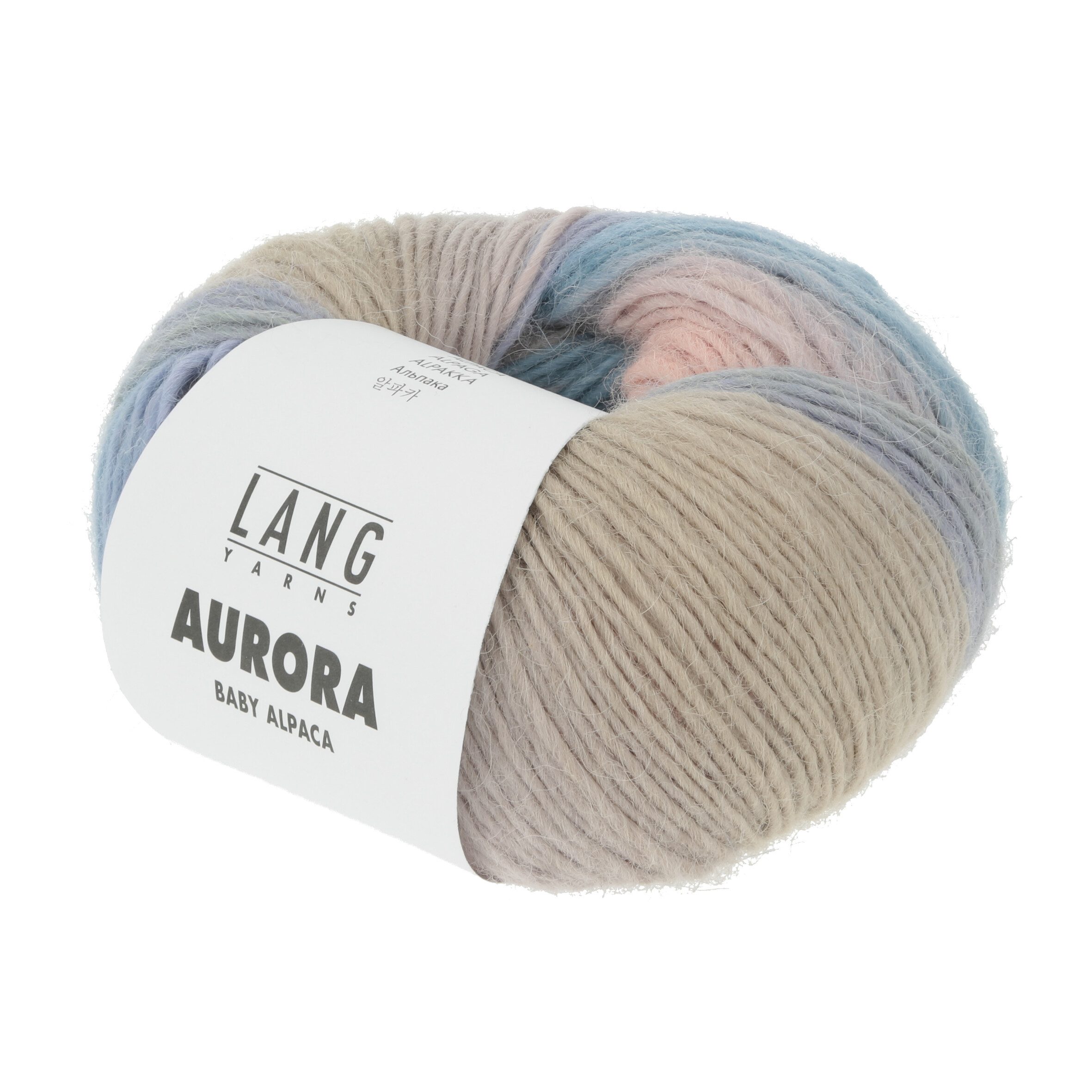 LANG YARNS Aurora 0003 blau grün lachs sand Häkelwolle, 160 m