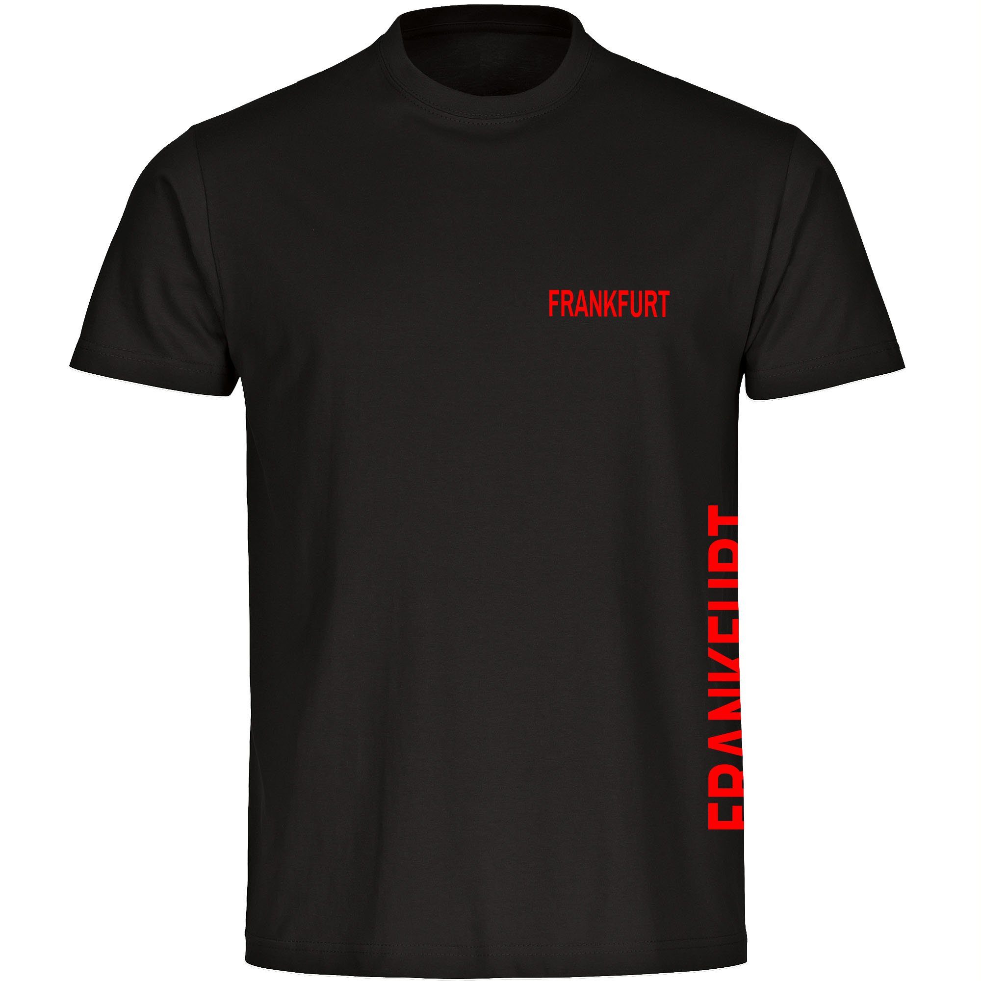 multifanshop T-Shirt Herren Frankfurt - Brust & Seite - Männer