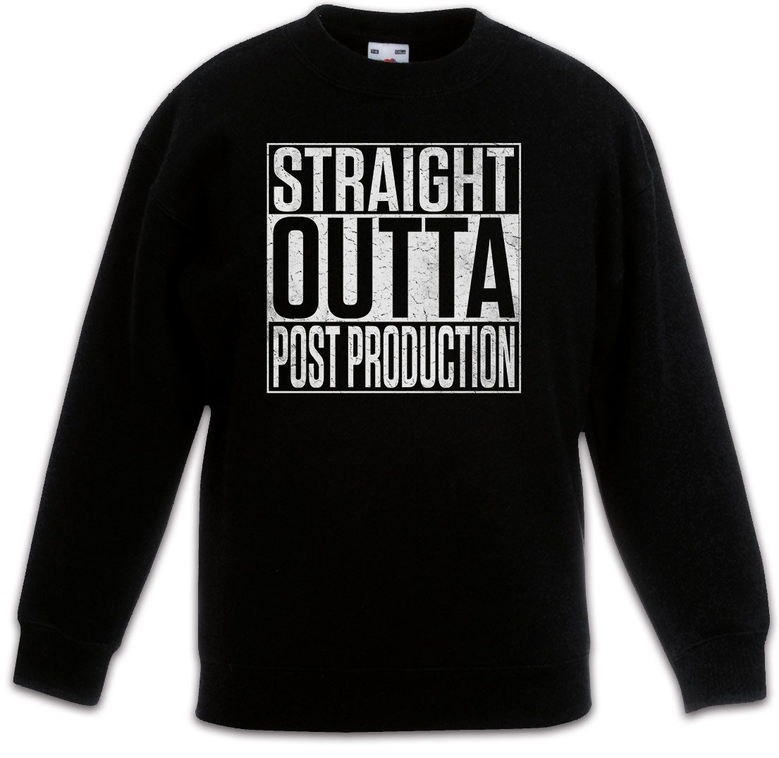 Sweatshirt Straight Outta Post Production Kinderpullover Producer Produzent Music
