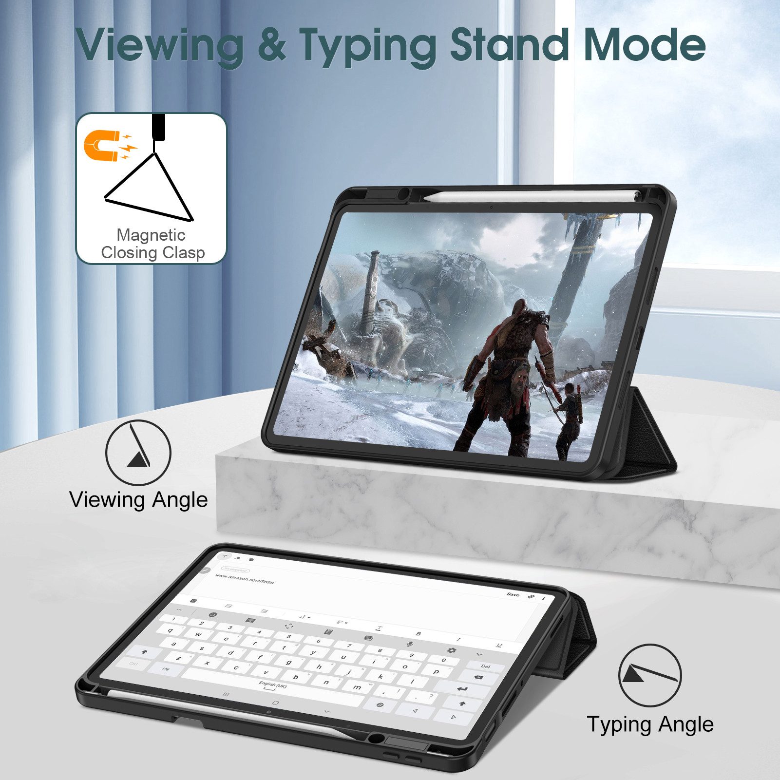 Fintie Tablet-Hülle für Xiaomi Pad 8 / Pad 8 Pro 2025 / Pad 7 / Pad 7 Pro 2024 11.2 Zoll, Ultradünne TPU Rückseite Abdeckung, mit Stifthalter, Auto Schlaf/Wach