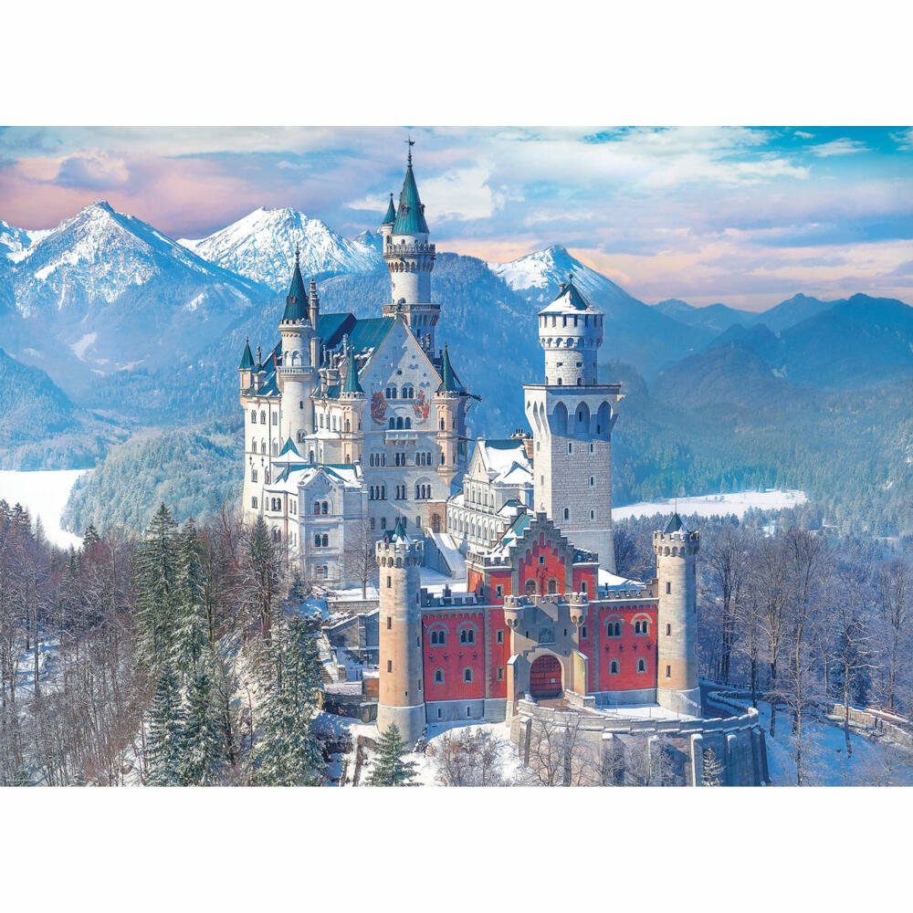 Winter, im Puzzle EUROGRAPHICS 1000 Neuschwanstein Schloss Puzzleteile