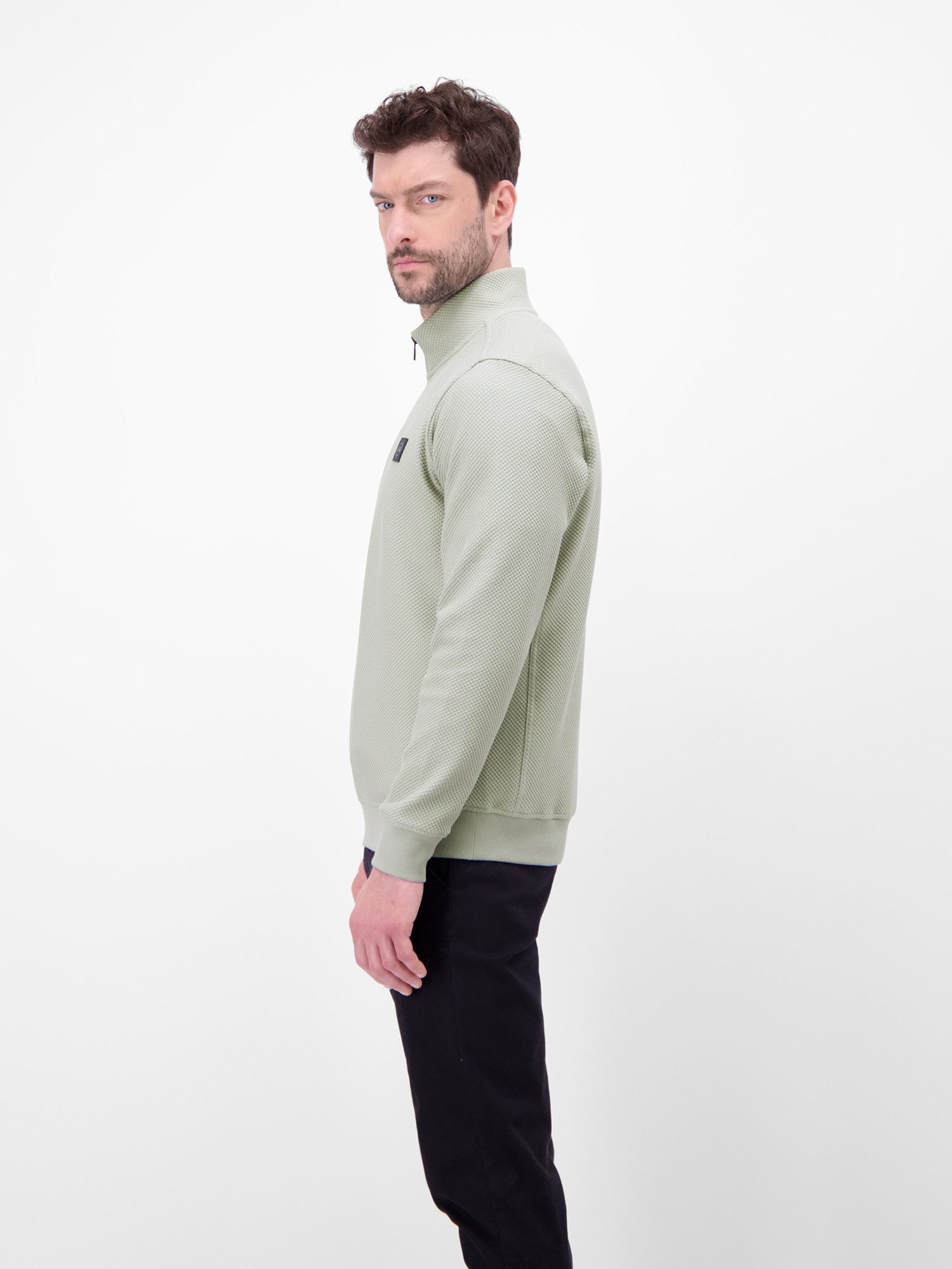 LERROS Sweatshirt Troyer mit Reißverschlusskragen