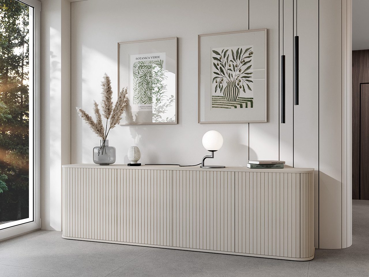 MOEBLINE Kommode Sideboard 4D ZILLO kaschmir