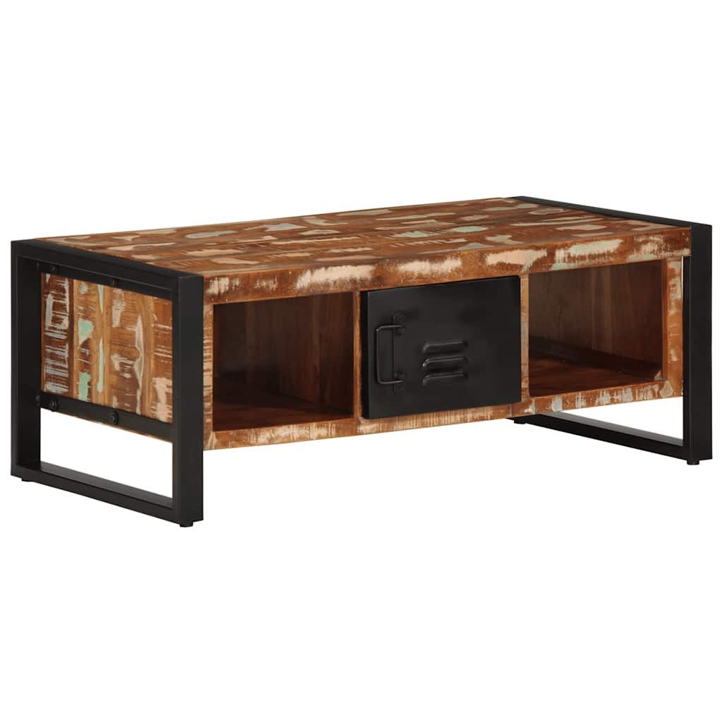 vidaXL Couchtisch Couchtisch Mehrfarbig 90x50x36 cm Altholz Massiv (1-St)