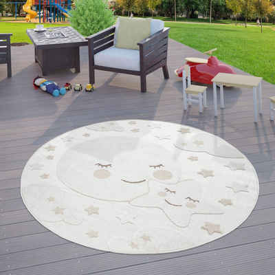 Kinderteppich Kinderzimmer Outdoor Teppich Kinder Rund Spielteppich, TT Home, rund, Höhe: 10 mm